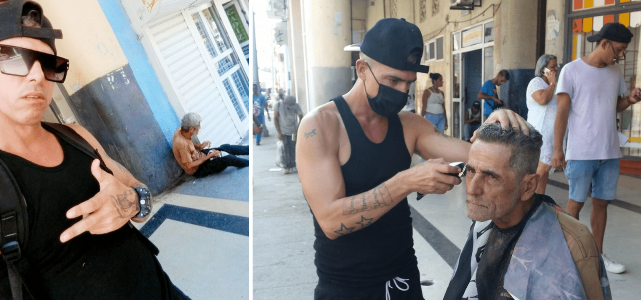 Barbero cubano muestra en redes su gesto con un hombre que pide lismosnas
