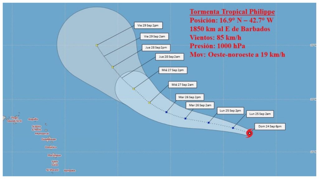 Tormenta tropical Philippe Cuba