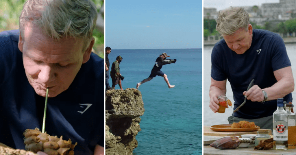 Gordon Ramsay explorando la cocina cubana durante la grabación de su serie "Uncharted".