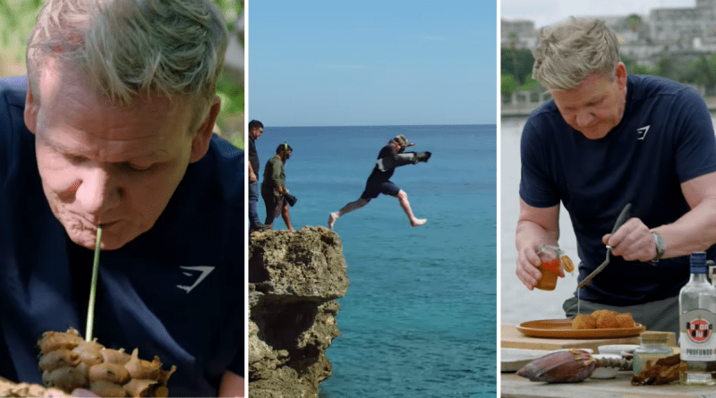 Gordon Ramsay explorando la cocina cubana durante la grabación de su serie "Uncharted".