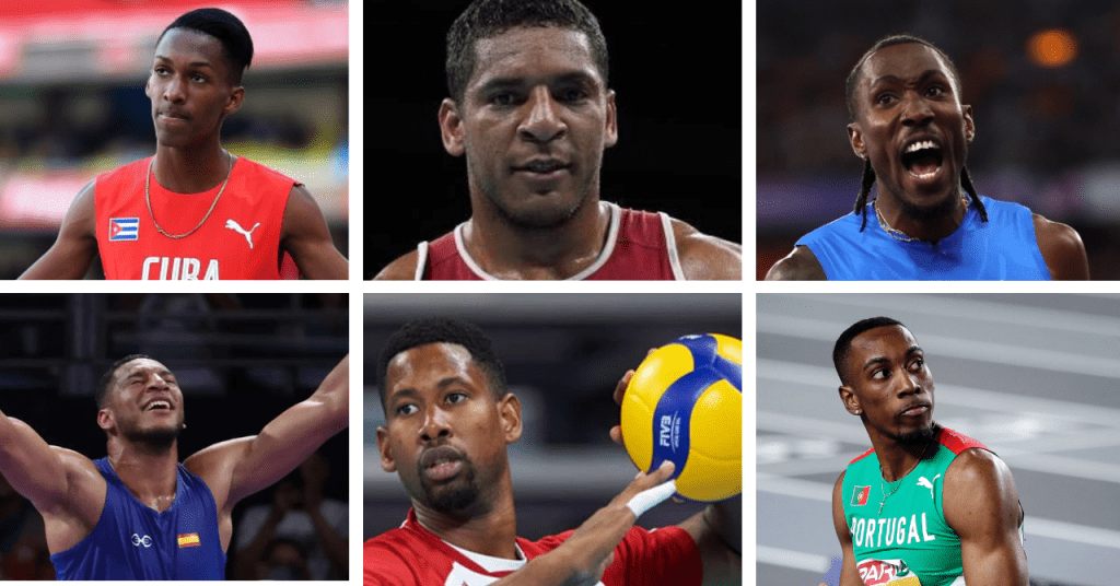 Medallistas cubanos de otros países en París 2024 celebrando sus logros olímpicos