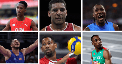 Medallistas cubanos de otros países en París 2024 celebrando sus logros olímpicos