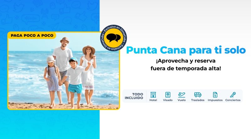 DimeCuba extiende el verano hasta diciembre con viajes a Punta Cana.