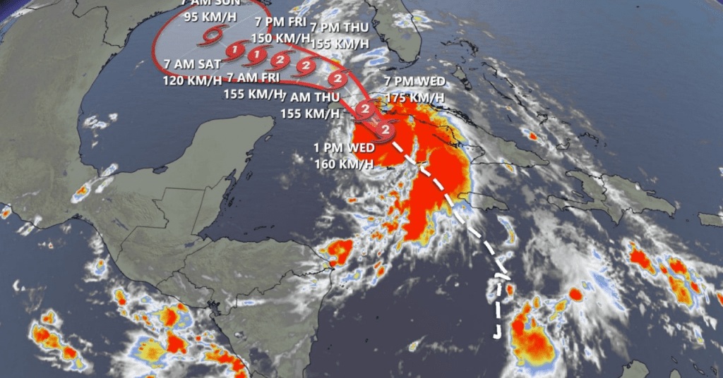 Huracán Rafael en Cuba con fuertes lluvias y vientos.