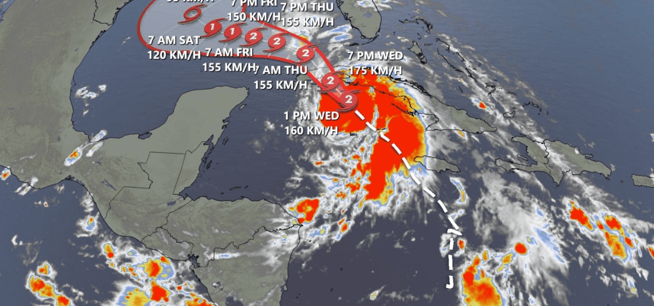 Huracán Rafael en Cuba con fuertes lluvias y vientos.