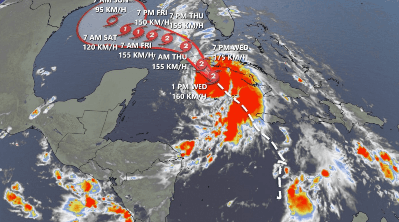 Huracán Rafael en Cuba con fuertes lluvias y vientos.