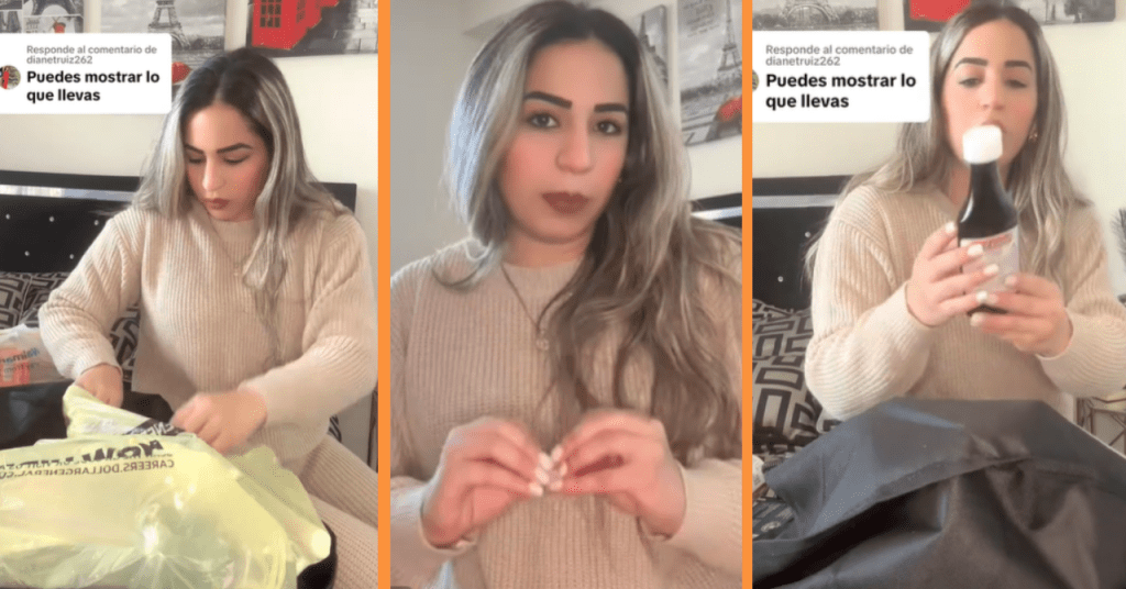 Cubana muestra en TikTok los productos esenciales que lleva a su familia en Cuba.